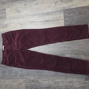 Loft Modern Skinny Low Rise Corduroy Pants Women's Size 4 Burgundy
